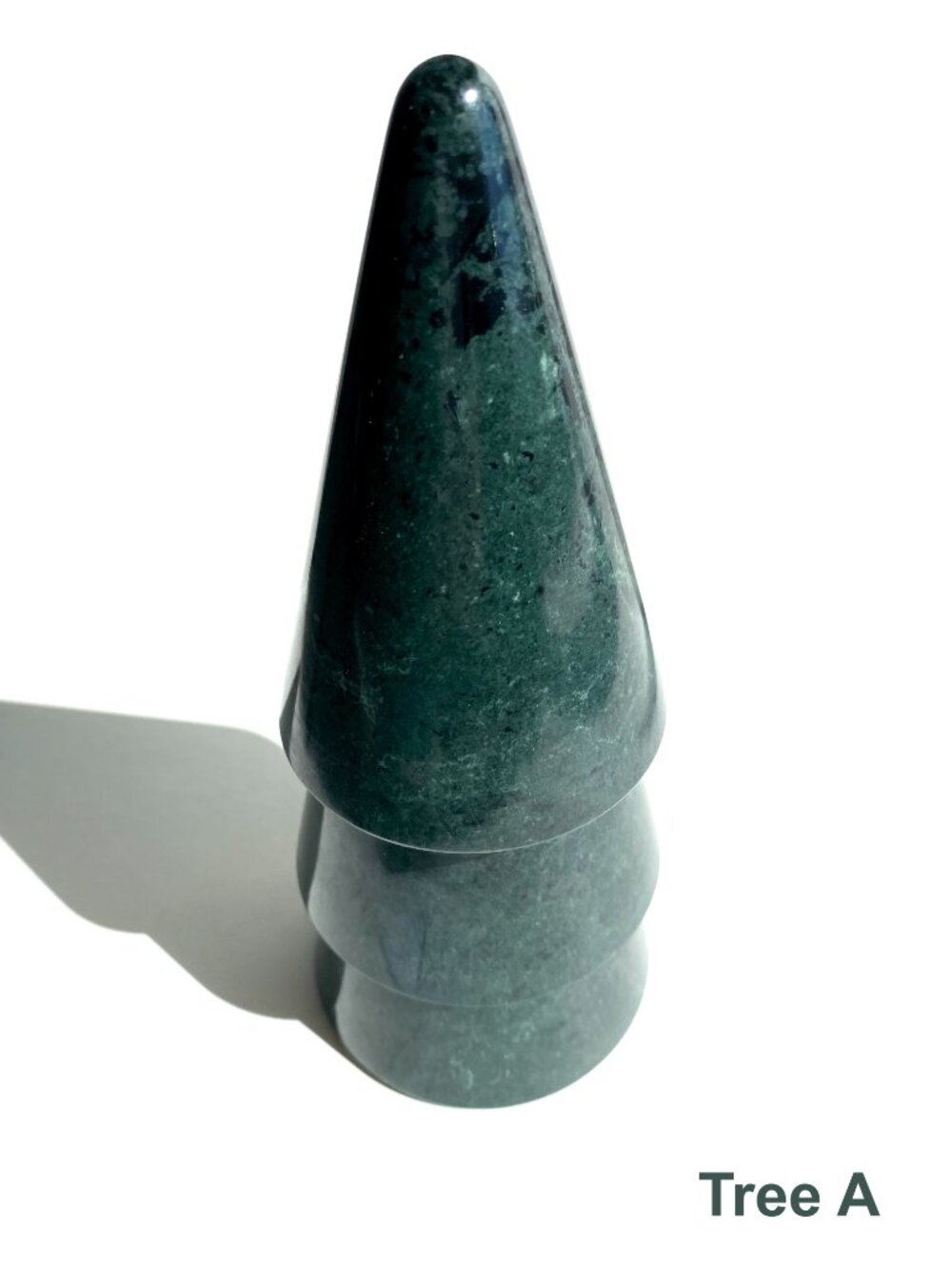 One green marble tree “A”. Modern holiday décor, from Crate & Barrel. NWT.